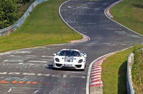 A Porsche 918 Spyder on the race track