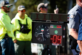 Ein TAGHeuer-Zeitmesser am Pikes Peak Bergrennen 2018