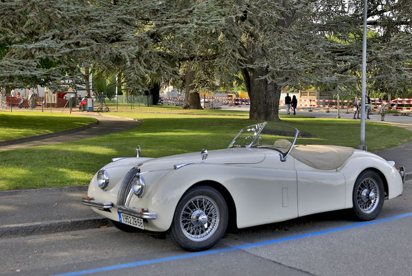 Ein aus Frankreich angereister Jaguar XK120 - 29. Swiss Classic British Car Meeting Morges 2021