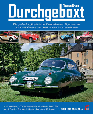 Einband vorne - Buch "Durchgeboxt - Die große Enzyklopädie der Kleinserien und Eigenbauten auf VW-Käfer- und Bus-Basis"