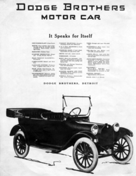 Eine Werbung von Dodge Brothers Motor Car