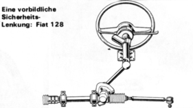Eine vorbildliche Sicherheitslenkung: Fiat 128 (1969).