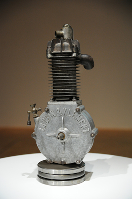 Einzylindermotor mit 1.25 PS Leistung des 1899 von Laurin & Klement entwickleten Motorrads "Slavia Typ A"