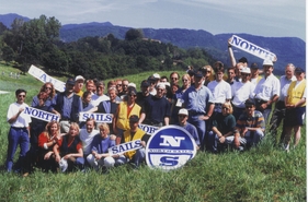 Engagierte ZDF/3SAT/WIGE-TV-Mannschaft der alten DTM 1995 in Mugello