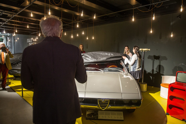 Enthüllung des Alfa Romeo 1750 GT - Sonderschau "Italo-Design 1968-1978 - Collezione Lopresto" im Verkehrshaus Luzern 2018
