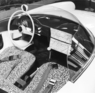 Enzmann VW 506 (1957) - Internationale Automobilausstellung (IAA) in Frankfurt 1957 - Interieur mit Zebrasitzbezügen, Sicherheitsgurten, Kartenhalter und Aufprallfläche für den Beifahrer