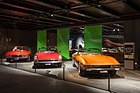 Eröffnung der Monteverdi-Ausstellung und der erneuerten Strassenverkehrshalle im Verkehrshaus Luzern - drei Klassiker von Monterverdi, Palm Beach von 1974, Cabriolet von 1971 und 375 S Prototyp von 1970
