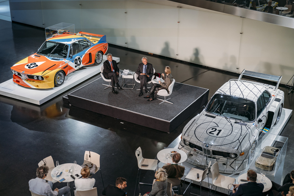 Eröffnungsveranstaltung mit Neerpasch und Poulain auf dem Podium - BMW Art Cars Sonderschau im BMW-Museum in München 2018
