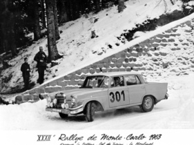 Eugen Böhringer und Peter Lang im Mercedes Benz 220 SEb - 32. Rallye Monte Carlo (1963)