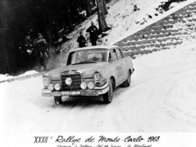 Eugen Böhringer und Peter Lang im Mercedes Benz 220 SEb - 32. Rallye Monte Carlo (1963)