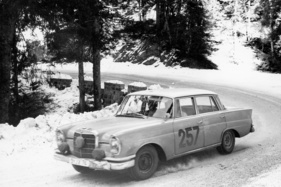 Eugen Böhringer und Peter Lang im Mercedes Benz 220SE - 31. Rallye Monte Carlo (1962)