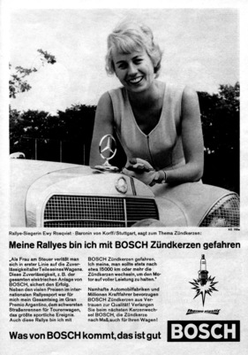 Ewy Rosqvist wirbt für Bosch Zündkerzen