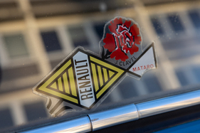 FASA-Renault 4L Super - Aufkleber des ausliefernden Händlers im Heckfenster: Juan Clavel aus Mataró