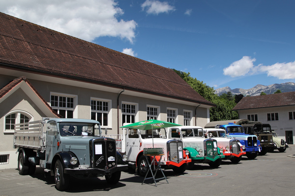 Image: FBW trucks in rank and file - Oldtimer in Obwalden (O-iO) 2019