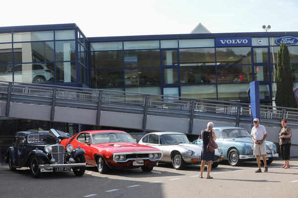 Vehicle exhibition - Jaguar SS 1 Four Light Coupé from 1935, Plymouth, Jaguar E-Type and Mk II - 31st Oldtimer Grand Prix Safenwil 2023