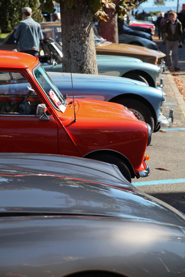 Farben und Formen - friedlich vereinte britische Autogeschichte - Swiss Classic British Car Meeting Morges 2017