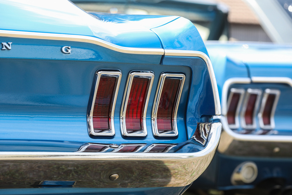 Bild Feiner Unterschied am Heck: umlaufende Zierleiste mit Aufschwung am Fastback, mit Abschwung am Convertible - 8. Mustang & Shelby Meeting 2024