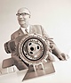 Bild: Felix Wankel (1902 – 1988) und sein Wankelmotor