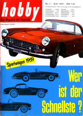 Ferrari 250 GT (1959)- auf dem Titelbild der Zeitschrift 'hobby'