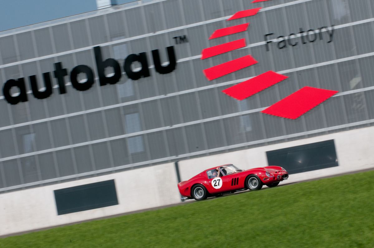 Ferrari 330 GTO replica by David Piper on the test track of Autobau in Romanshorn - Drive along the Autobau Factory