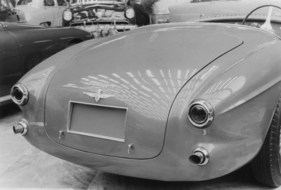 Ferrari 340 America, Spider Superleggera (1952) - Heckansicht, aufgenommen am Turiner Autosalon 1952
