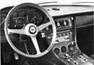 Ferrari 365 GT 2+2 (1968) – Lenkrad und Armaturenbrett des AR-Testwagens.