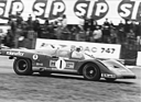 Image: Ferrari 512 M (1970) - Herbert Müller and René Herzog drive the "rolanaflor" Ferrari prototype to fourth place at Brands Hatch 1971