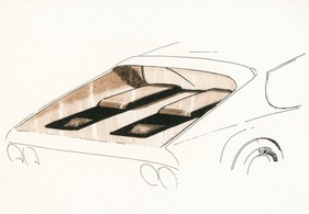 Ferrari BB (1971) - Skizzen vom Heckbereich