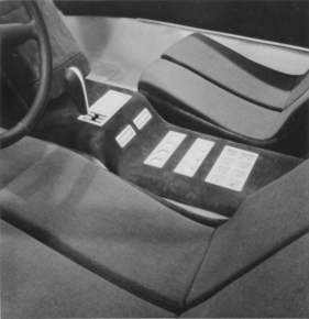 Ferrari Studio Cr 25 Pininfarina (1974) - mit Stoff ausgestattetem Innenraum, gesehen in Turin 1974