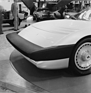 Ferrari Studio Cr 25 Pininfarina (1974) - mit voluminösem und aerodynamisch genutzten Stossfänger vorne, gesehen in Turin 1974