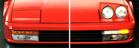 Ferrari Testarossa (1984) - geschlossene und offene Klappscheinwerfer