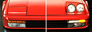 Ferrari Testarossa (1984) - geschlossene und offene Klappscheinwerfer (© Archiv Automobil Revue) Ferrari Testarossa (1984) - geschlossene und offene Klappscheinwerfer (© Archiv Automobil Revue)