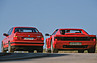 Ferrari Testarossa und Alpina-BMW B10 Biturbo (1989) - der BMW wirkt mit 1,75 Metern richtig schmal neben dem 1,975 Meter breiten Ferrari (© Daniel Reinhard, 1989)