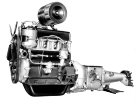 Fiat 1100 (1953) - Kühlwasserumlauf durch Kreiselpumpe (Prospekt)