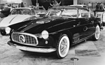 Fiat 1100 TV Coupé 'Printemps' Vignale (1956) - mit schwarz-grüner Lackierung, ausgestellt am Turiner Automobilsalon 1956