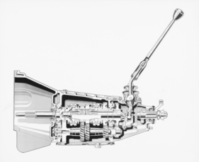 Fiat 124 (1966) – Längsschnitt des vollsynchronisierten Viergang-Getriebes