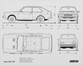 Bild: Fiat 128 3P (1976) – Aussenabmessungen