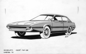 Fiat 128 Coupé Michelotti (1972) - Skizze zum Michelotti-Entwurf