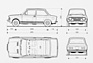Fiat 128 Rally (1974) – Abmessungen (© Archiv Automobil Revue) Fiat 128 Rally (1974) – Abmessungen (© Archiv Automobil Revue)
