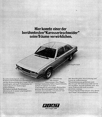 Fiat 130 Coupé (1972) - Werbung für das neue Coupé