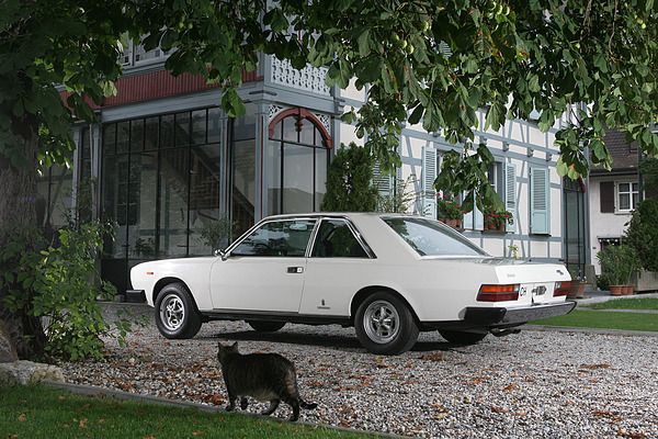 Fiat 130 Coupé (1974) - kein Jaguar, sondern nur eine Katze (im Vordergrund)