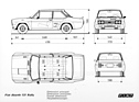 Fiat 131 Abarth Rally (1976) - Abmessungen der Strassenversion