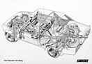 Fiat 131 Abarth Rally (1976) - Durchsichtszeichnung der Rennversion