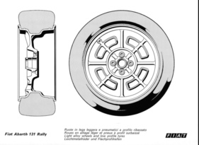 Fiat 131 Abarth Rally (1976) - Leichtmetallräder mit Niederquerschnittsreifen