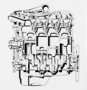 Fiat 132 (1973) - Motor-Längsschnitt