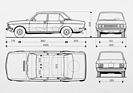 Fiat 132 (1974) - Aussenabmessungen der GLS-Ausführung