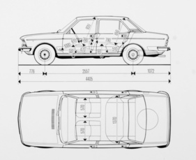 Fiat 132 (1974) - Innenraumdimemsionen der GLS-Ausführung