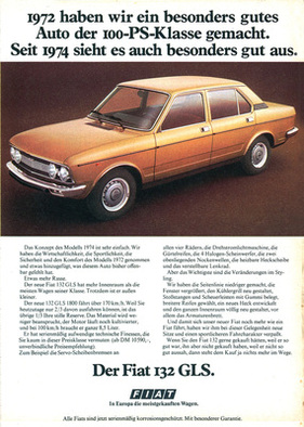 Fiat 132 (1974) - Werbung - besonders gut und besonders gut aussehend