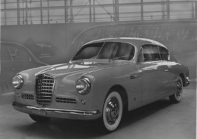 Fiat 1400 Ghia (1950) - mit Schachbrett-Kühlergrill - Genfer Autosalon 1950