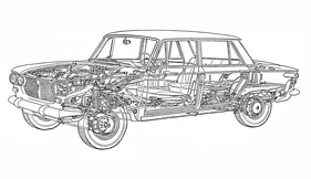 Fiat 1500 (1961) - Durchsichtszeichnung